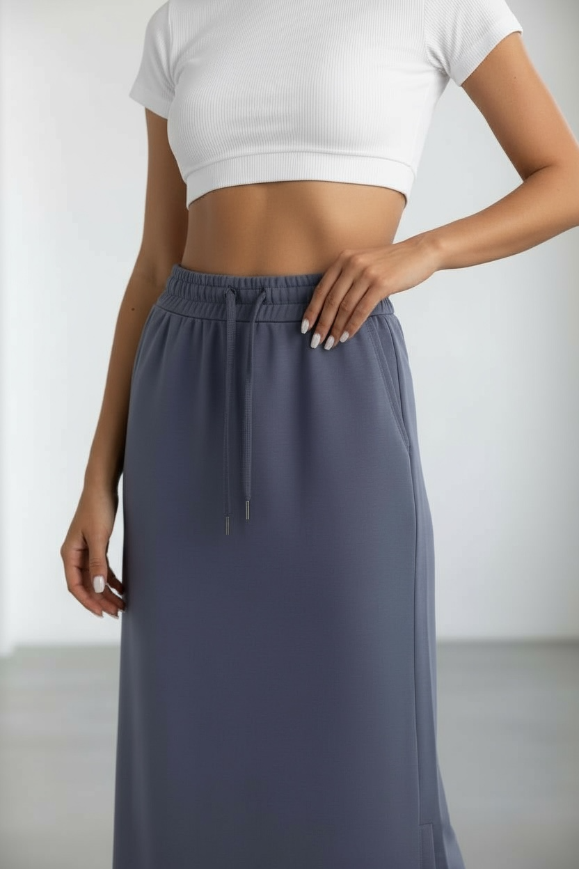 Breezy Eco-Friendly High-waisted Midi Sports Skirt