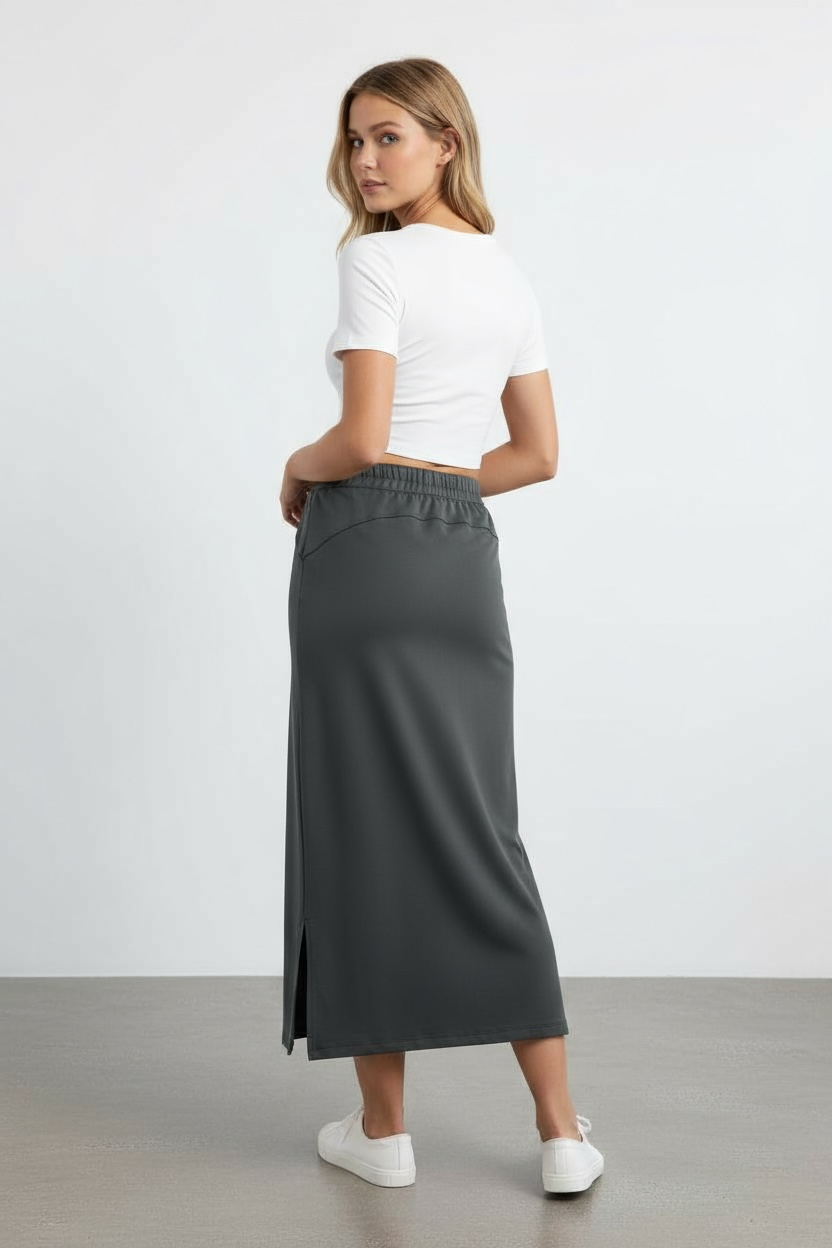 Breezy Eco-Friendly High-waisted Midi Sports Skirt