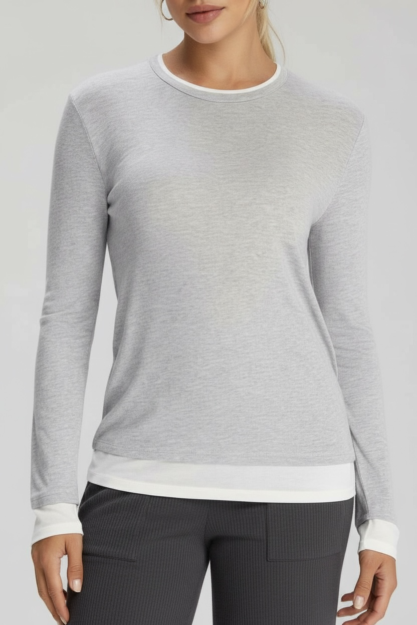 Breezy Eco-Friendly Duet Layer Wool Long Sleeve Tee