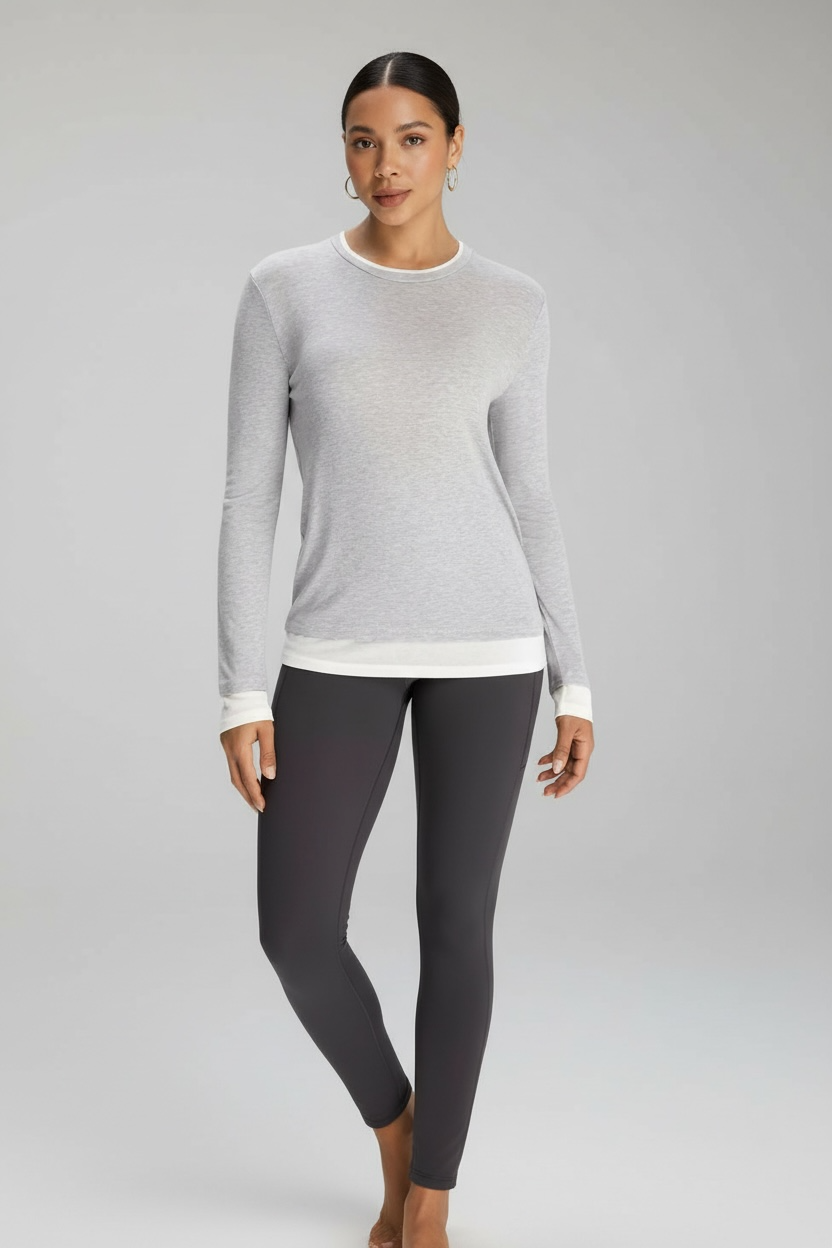 Breezy Eco-Friendly Duet Layer Wool Long Sleeve Tee