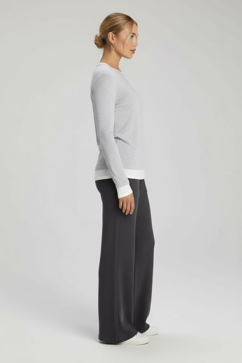 Breezy Eco-Friendly Duet Layer Wool Long Sleeve Tee