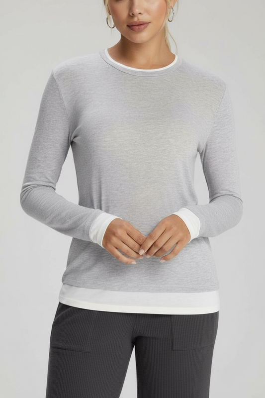 Breezy Eco-Friendly Duet Layer Wool Long Sleeve Tee
