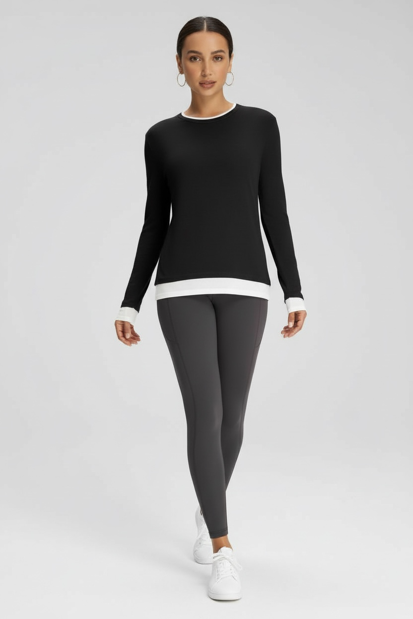Breezy Eco-Friendly Duet Layer Wool Long Sleeve Tee