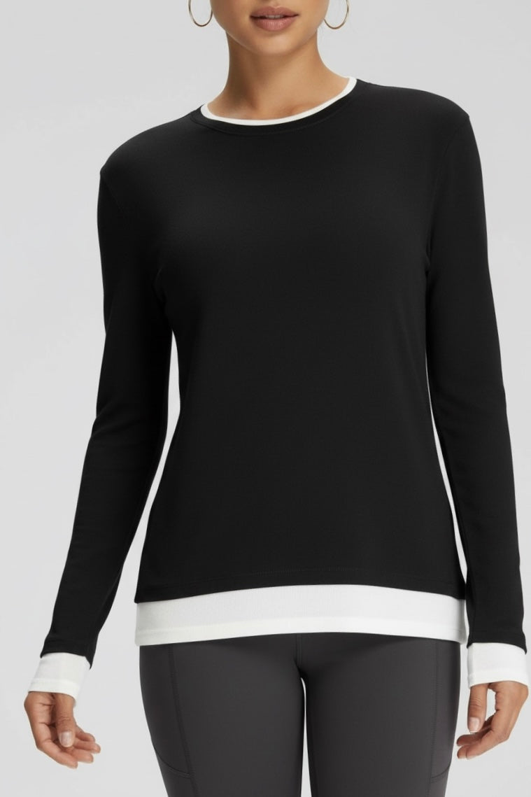 Breezy Eco-Friendly Duet Layer Wool Long Sleeve Tee